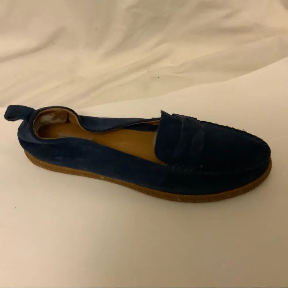 UGG Shoes Womens 10 Charlie Slip On Loafers 1019131 Blue Suede Low Top Round